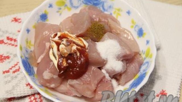 Куриный шашлык в аэрогриле