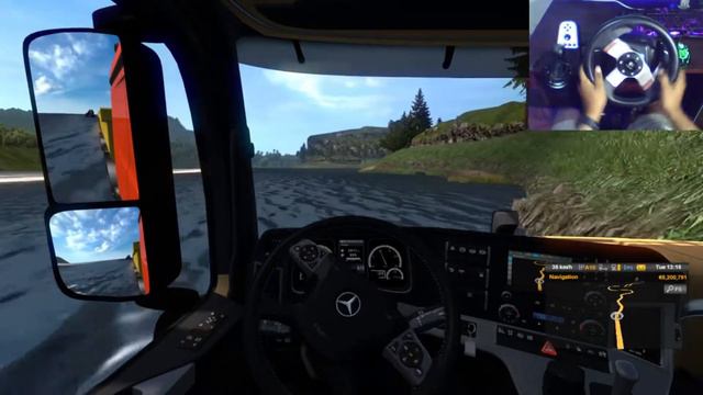 MERCEDES AROCS AGRAR ETS2 DANGER OFF ROAD play with logitech g27 смотреть онлайн