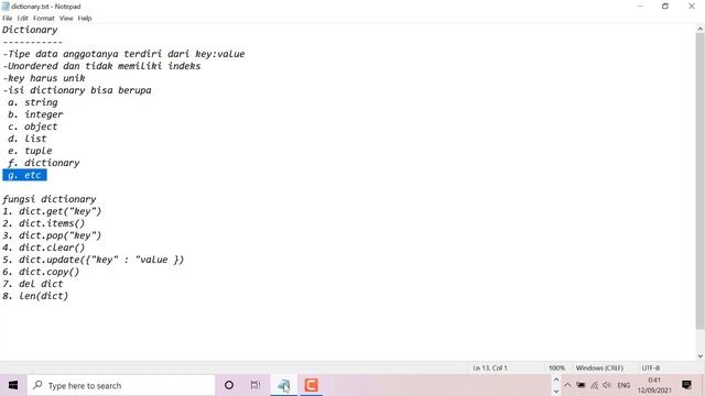 15-PYTHON TUTORIAL (Dictionary Data Type)