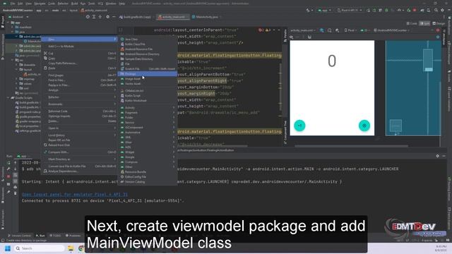 Android Studio Tutorial - Counter App The simplest MVVM model tutorial смотреть онлайн