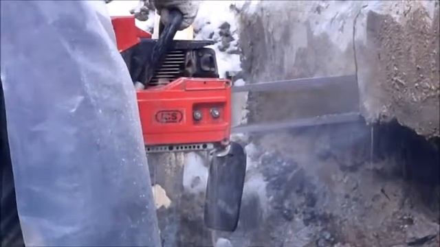 Бензорезы ICS на объекте. Пилим бетон смотреть онлайн