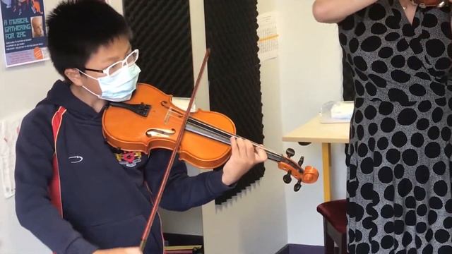 Chanson Triste Sad Song - Tchaikovsky - Violin Duet - Ronaldo and his Violin Teacher Nicola Davis