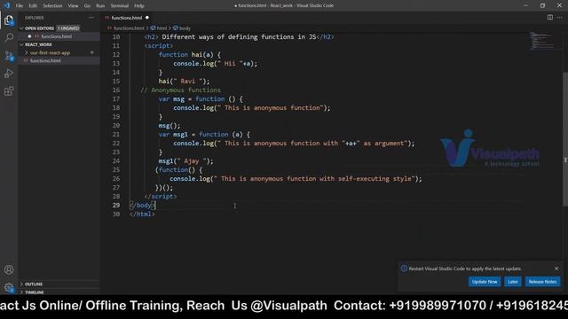 Functional Component in React JS || Class - 03 || By Visualpath смотреть онлайн