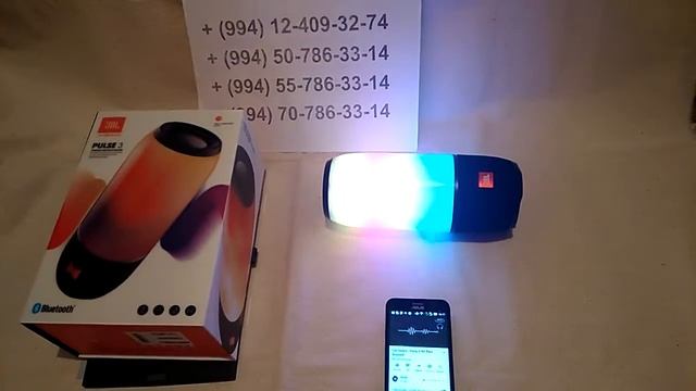 Акустическая система JBL Pulse 3 Black (JBLPULSE3BLKEU) в Баку / Bakida