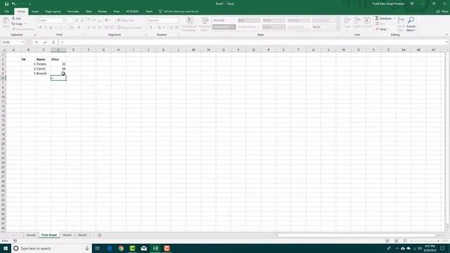 MS Excel Tutorial - Lesson 4 - Formula Bar