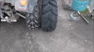 Меняю резину сток-Wanda на Maxxis Zilla 27 квадрик Stels 600 Leopard