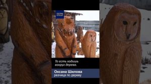 Жительница Первоуральска с помощью бензопилы создает удивительные скульптуры из дерева. #ЛюдиДела45