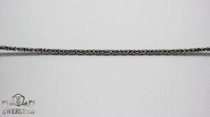 Серебряная цепь Византия, византийское плетение цепочки на шею с чернением.
