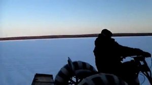 Самодельный снегоход.прикольный