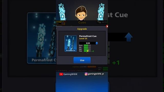 8 ball pool Permafrost Cue Level Max - GamingWithK