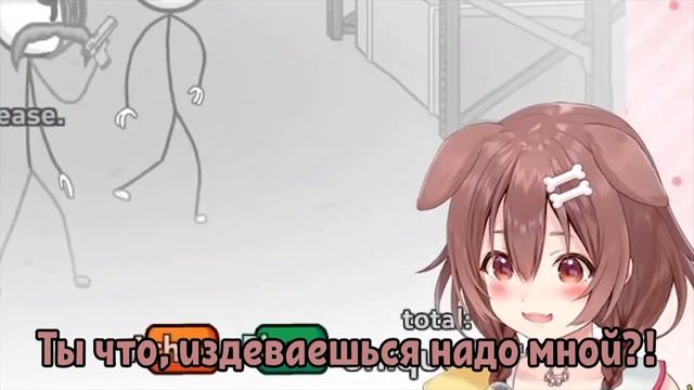 Короне не может перестать ТАНЦЕВАТЬ в Henry Stickmin! | Korone [RUS SUB]