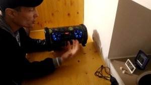 Музыкальная DJ колонка мощный бас со встроенным аккумулятором.Распаковка и тестирование.