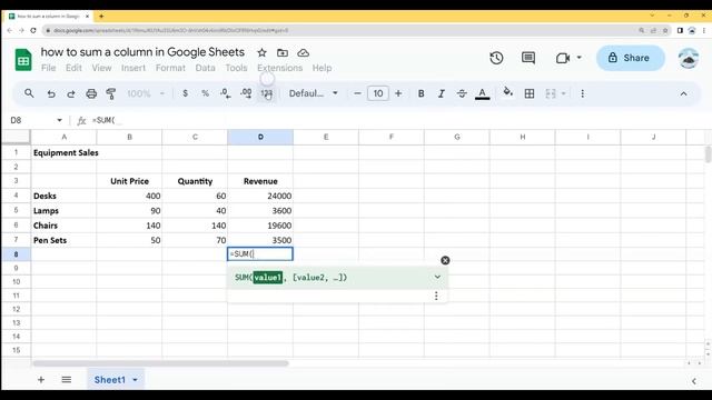 How to Sum a Column in Google Sheets (in Seconds) смотреть онлайн
