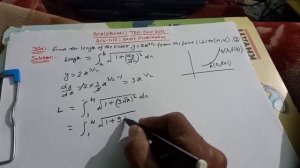 BCS 012 Q3d TEE June 2022 | Find the length of the curve y = 2x3/2 from the point (1, 2) to (4, 16)