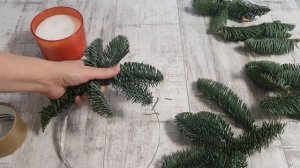 Новогодний подсвечник из нобилиса. Свеча из ФИКСПРАЙС. Новогодние поделки своими руками.