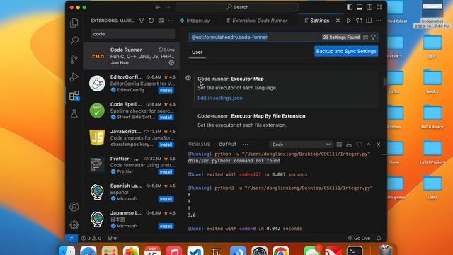 Troubleshooting: /bin/sh: python: command not found, VSCODE on Mac Pro M2. 在vscode 上设置python3