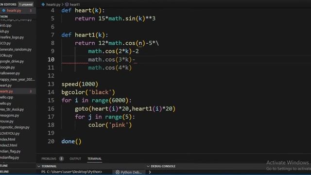 How to make a beautiful Heart using python code?