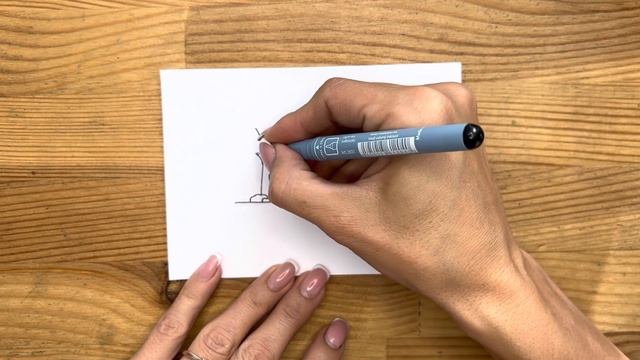 Рисунок черной ручкой "Домик в лесу" для начинающих | Милые и легкие картинки для детей и взрослых смотреть онлайн