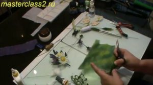 Мастер класс Веточка полевых цветов. Часть 12. Цветы из ткани