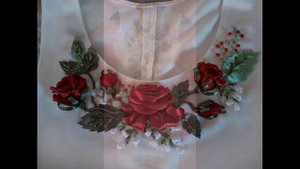 Вышивка лентами  на одежде Сотниковой Жанны