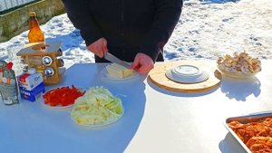 ВКУСНОЕ БЛЮДО ИЗ КУРИНЫХ БЁДРЫШЕК В КАЗАНЕ НА КОСТРЕ #рецепт#мясо#курица#