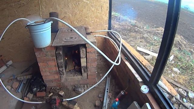 Кирпичная печка с медным теплообменником. ч.1 смотреть онлайн