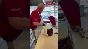 Old Bald Man Creates Root Beer Candy Cane Pillow in Logan's Candies