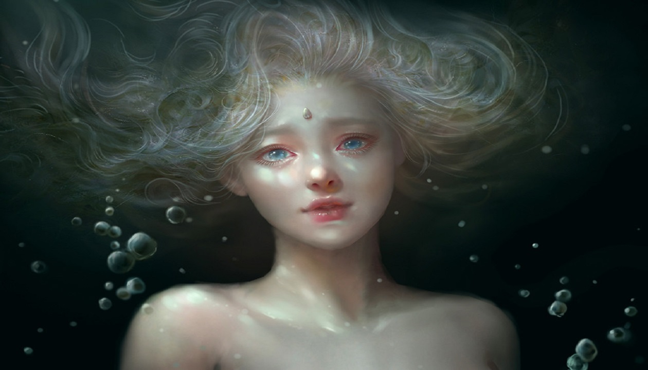 Девушка под водой арт