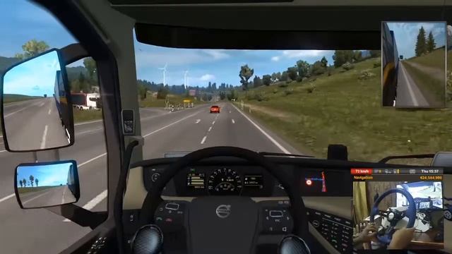 Euro Truck Simulator 2 TruckersMP | Volvo FH Globetrotter XL 750hp | Steeringwheel diysimrig