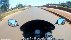 Suzuki SV650s. Gear 1, 2, 3, 4 and 5 top speed ... Gear 6 excluded.