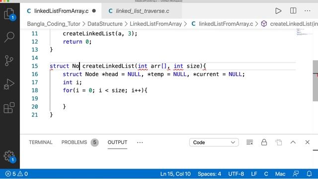Create a Linked List from an Array in C | Array to Linked List C | Linked List Bangla Tutorial in C смотреть онлайн