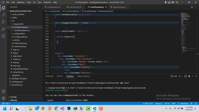 Email Application System Front End & Back End Connectivity In React, .Net core Web Part 9 In Hindi смотреть онлайн