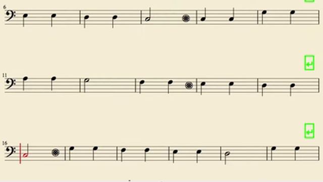 Twinkle Twinkle Little Star Sheet Music for trombone, cello, bassoon euphonium tube... in bass clef смотреть онлайн