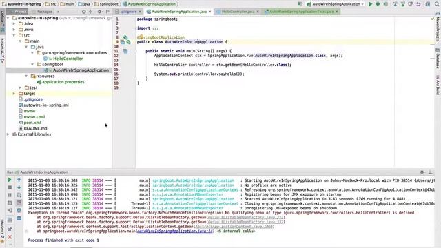 Spring Autowired NoBeanDefException смотреть онлайн