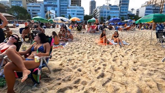 ?? Walking tour LEBLON BEACH 4K  Brazil Beach Walk ??