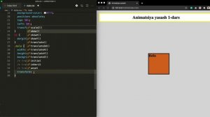 CSS 7-dars Animatsiya yasash 1-qism Transition va Transform 2D haqida