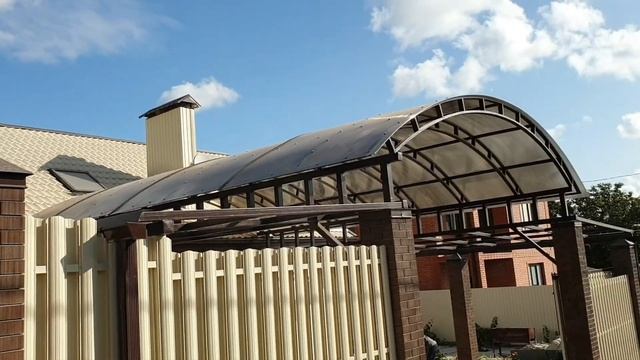 Навес из поликарбоната своими руками смотреть онлайн