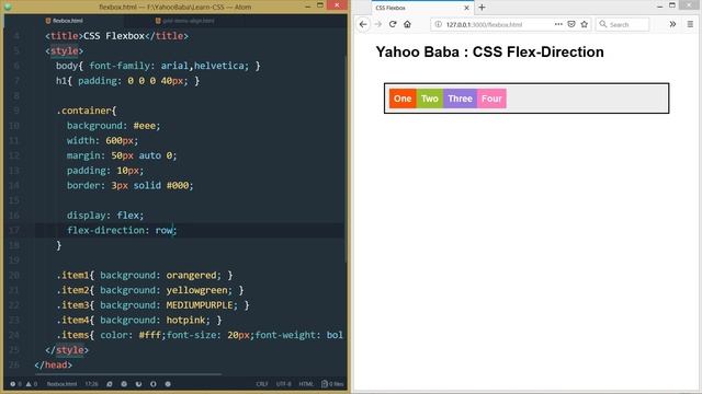 CSS Flexbox  Flex-Direction Tutorial in Hindi / Urdu