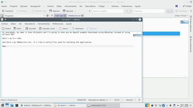 KDevelop + OpenCV