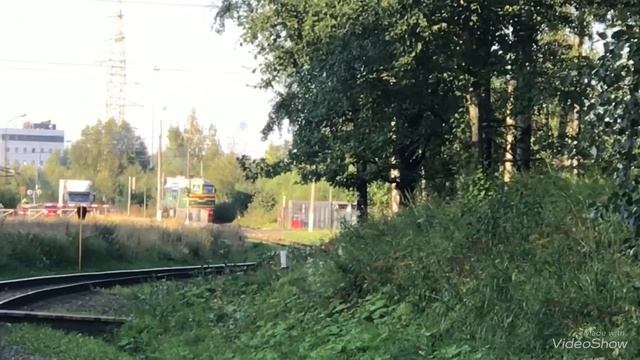 Тепловоз М62-1541 и вагон с запчастями из ЛИГОВО в ЛЭМЗ.и обратно. смотреть онлайн