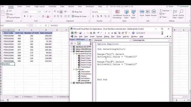 Excel VBA Macro Sinhala | 5-Selecting Cells 01 [Range,Cells]