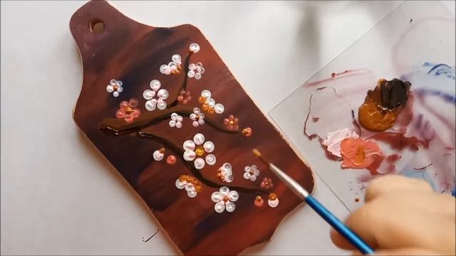 DIY| ПРОСТАЯ РОСПИСЬ кухонной доски| Мастер-класс. Роспись акриловыми красками