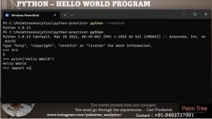 Python-03. TOM Python Hello World Program