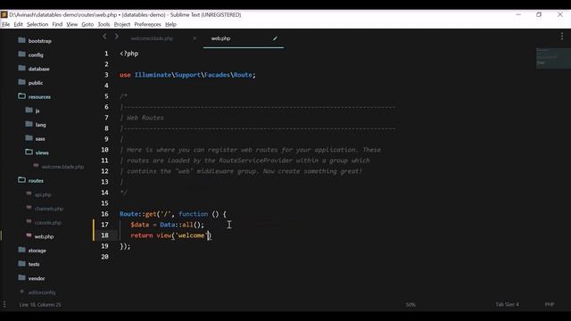 How to integrate DataTables in Laravel Client Side || Part 1 || Updated 2020