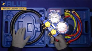 Манометрический четырехвентильный коллектор VMG-4R-410A (3/8 SAE)