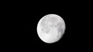 Moon seen through telescope