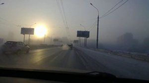 Едем на авто в Новосибирске в мороз