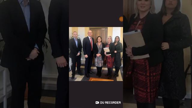 Sinn Fein Mary Lou Mcdonald Meets with Fine Gael Simon Coveney about Brexit