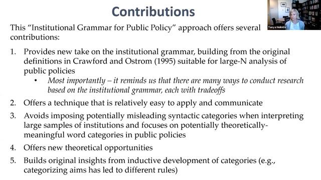 Research Seminar (6/4/2021): Using the Institutional Grammar to Analyze Public Policy смотреть онлайн