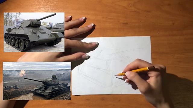 Как нарисовать военную технику. Катюша. Танк Т-34, Самолет ИЛ-3. Как нарисовать Катюшу, Танк,Самоле